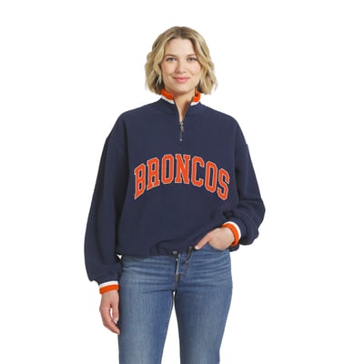  Denver Broncos WEAR by Erin Andrews Women's Polar Fleece Half-Zip Pullover - Navy