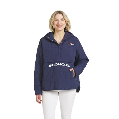  Denver Broncos WEAR by Erin Andrews Women's Woven Packable Jacket - Navy