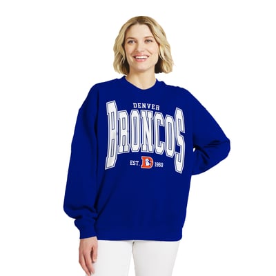  Denver Broncos WEAR by Erin Andrews Women's Oversized Sweatshirt - Royal