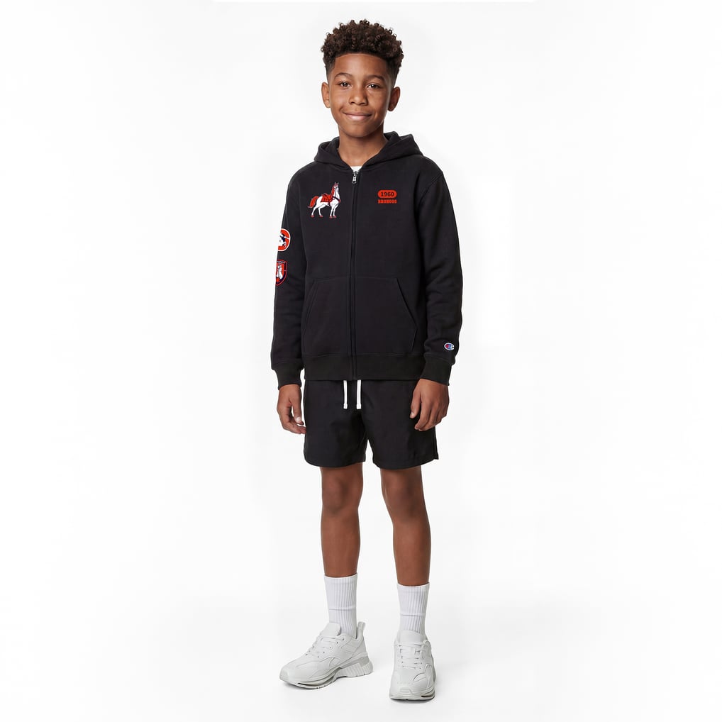 Youth Disney x Champion Black Denver Broncos Maximus Full-Zip Hoodie