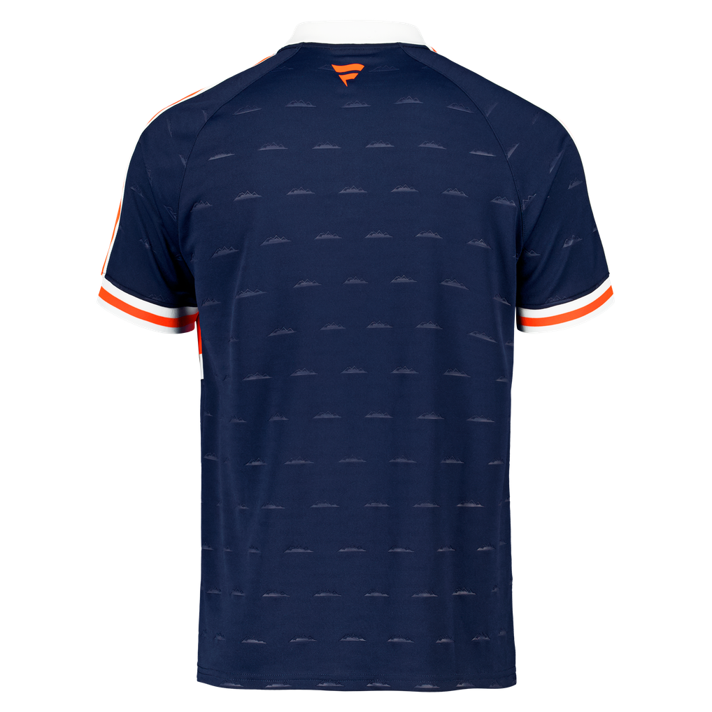 Youth Fanatics Navy Denver Broncos Football x Football Collared Fan Top