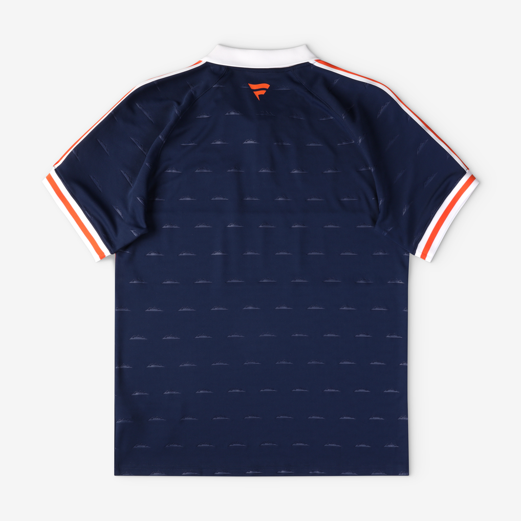Youth Fanatics Navy Denver Broncos Football x Football Collared Fan Top