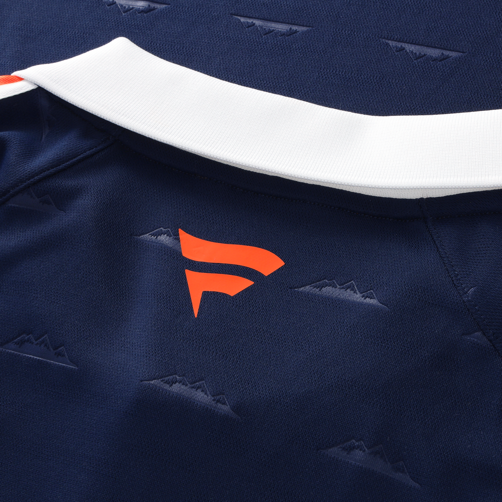 Youth Fanatics Navy Denver Broncos Football x Football Collared Fan Top