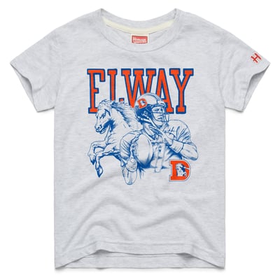 John Elway Denver Broncos Homage Youth Retired Greats T-Shirt - Ash