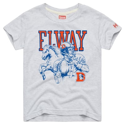 John Elway Denver Broncos Homage Youth Retired Greats T-Shirt - Ash