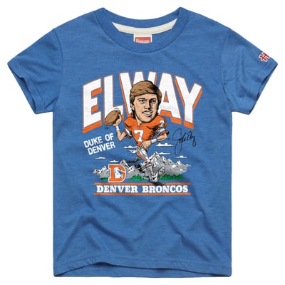 John Elway Denver Broncos Homage Youth Retired Greats T-Shirt - Royal