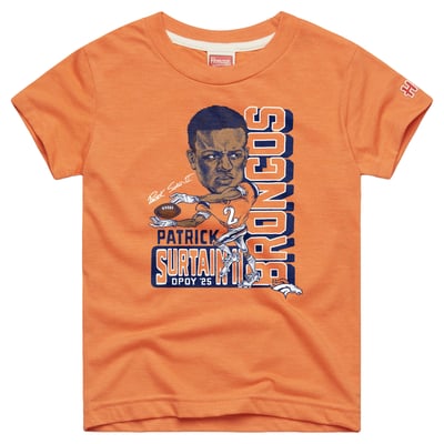 Patrick Surtain II Denver Broncos Homage Youth Player Graphic Tri-Blend T-Shirt - Orange