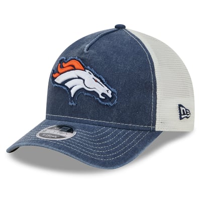  Denver Broncos New Era Youth Fan 9FORTY A-Frame Trucker Adjustable Hat - Navy