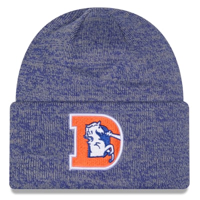 Denver Broncos New Era Youth Throwback Marled Cuffed Knit Hat - Royal