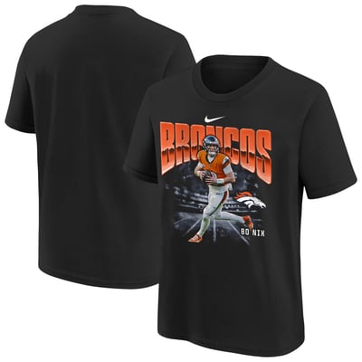 Bo Nix Denver Broncos Nike Youth Oversized Player T-Shirt - Black