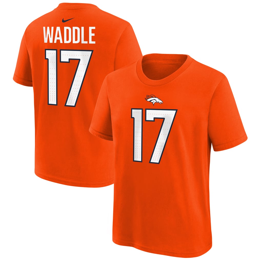 Youth Nike Jaylen Waddle Orange Denver Broncos Name & Number T-Shirt