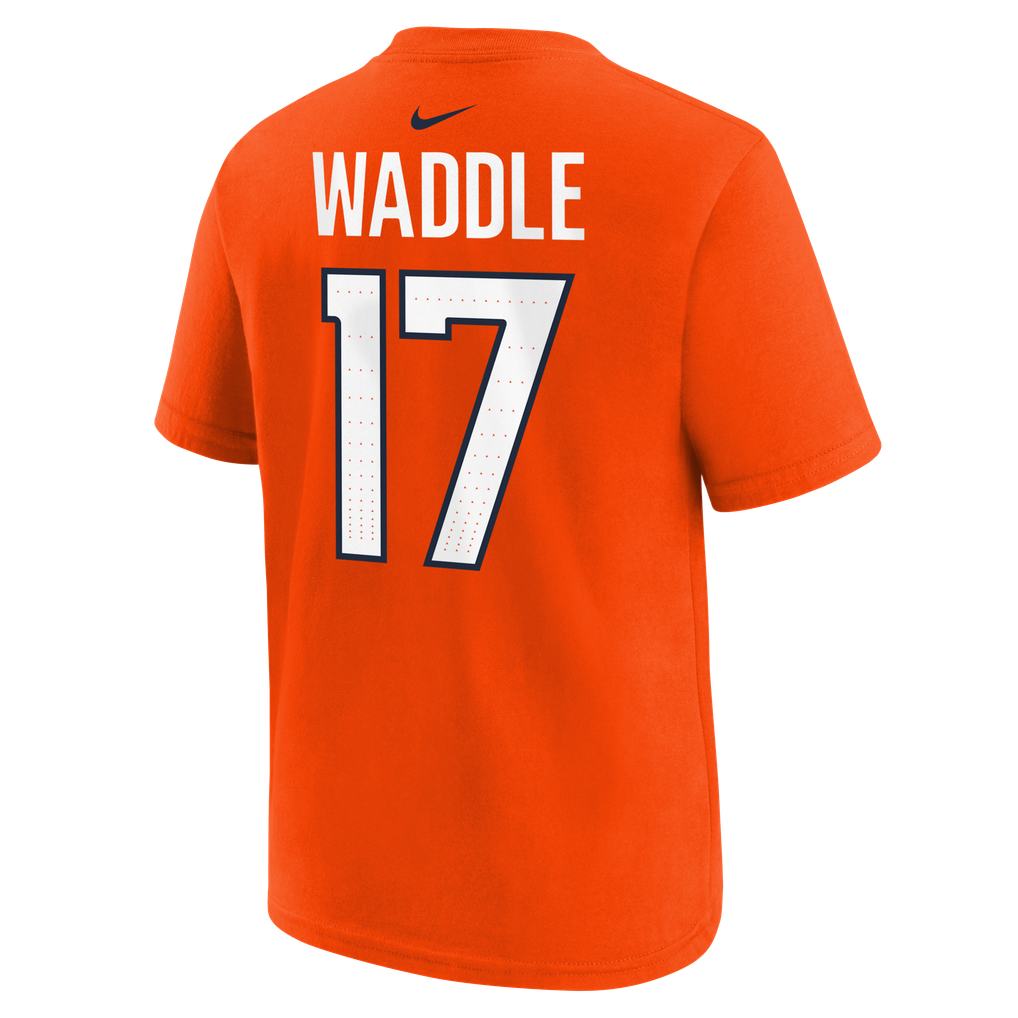 Youth Nike Jaylen Waddle Orange Denver Broncos Name & Number T-Shirt