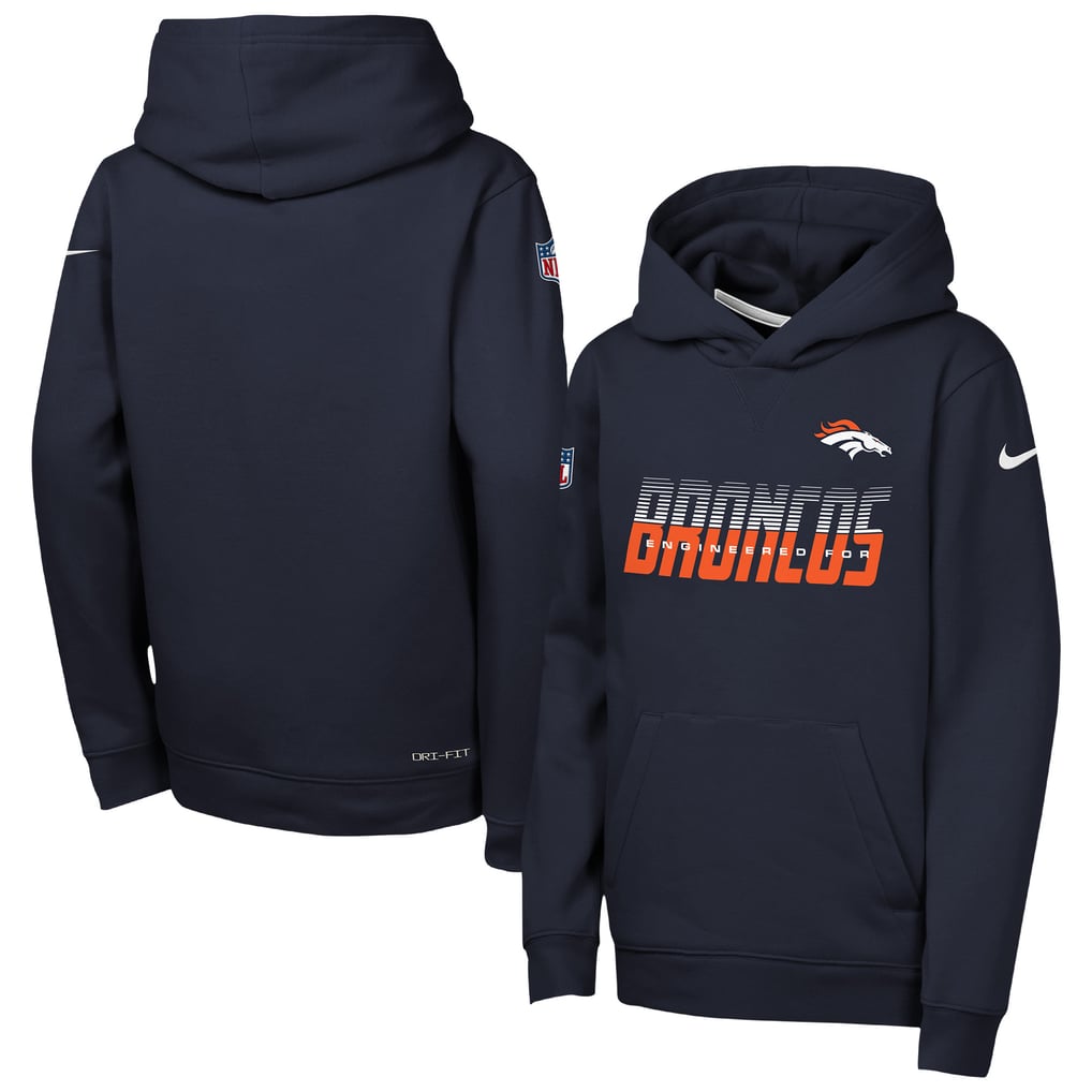 Youth Nike Navy Denver Broncos Sideline Dri-FIT Hoodie