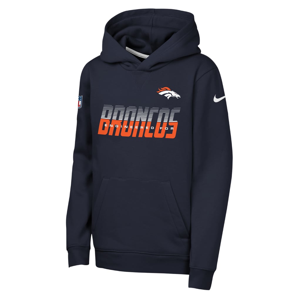 Youth Nike Navy Denver Broncos Sideline Dri-FIT Hoodie