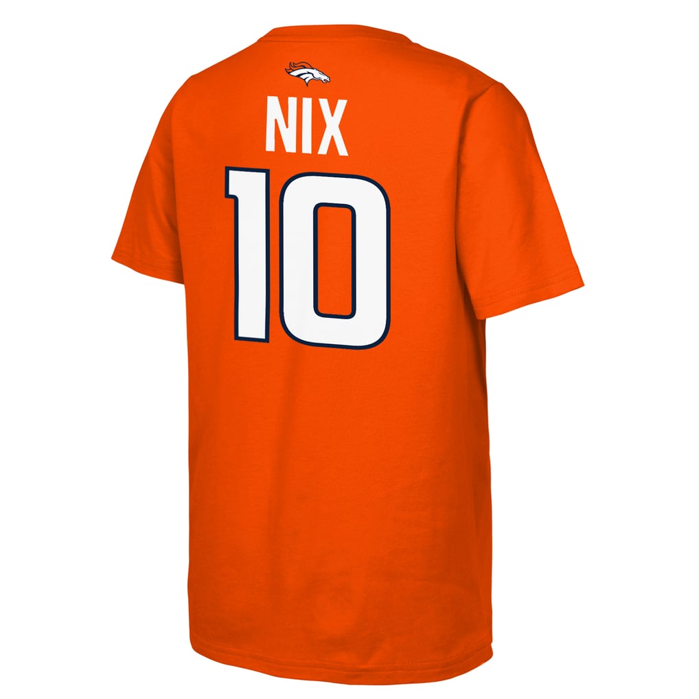 Youth Outerstuff Bo Nix Orange Denver Broncos Name & Number T-Shirt