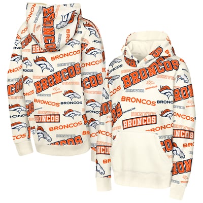 Denver Broncos Outerstuff Youth Shake & Bake Hoodie - Cream