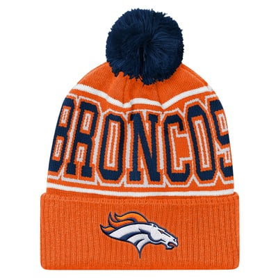 Denver Broncos Outerstuff Youth Highlight Cuffed Knit Hat with Pom - Orange