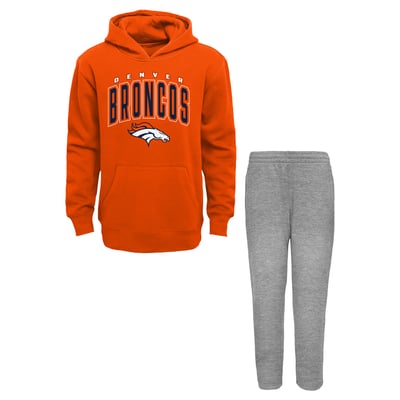 Denver Broncos Outerstuff Youth Step By Step Hoodie & Pants Set - Orange/Gray