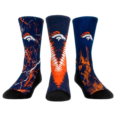  Denver Broncos Rock Em Youth 3-Pack Crew Socks Set - 