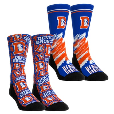  Denver Broncos Rock Em Youth Throwback Two-Pack Crew Socks Set - Navy