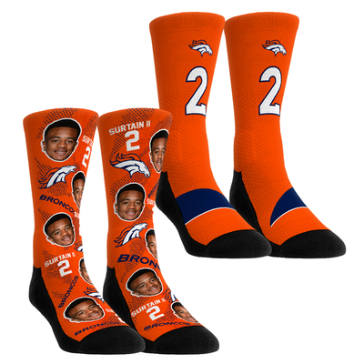 Patrick Surtain II Denver Broncos Rock Em Youth Player Football Guy Two-Pack Crew Sock Set