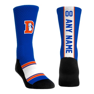  Denver Broncos Rock Em Youth Throwback Jersey Custom Crew Socks - Royal