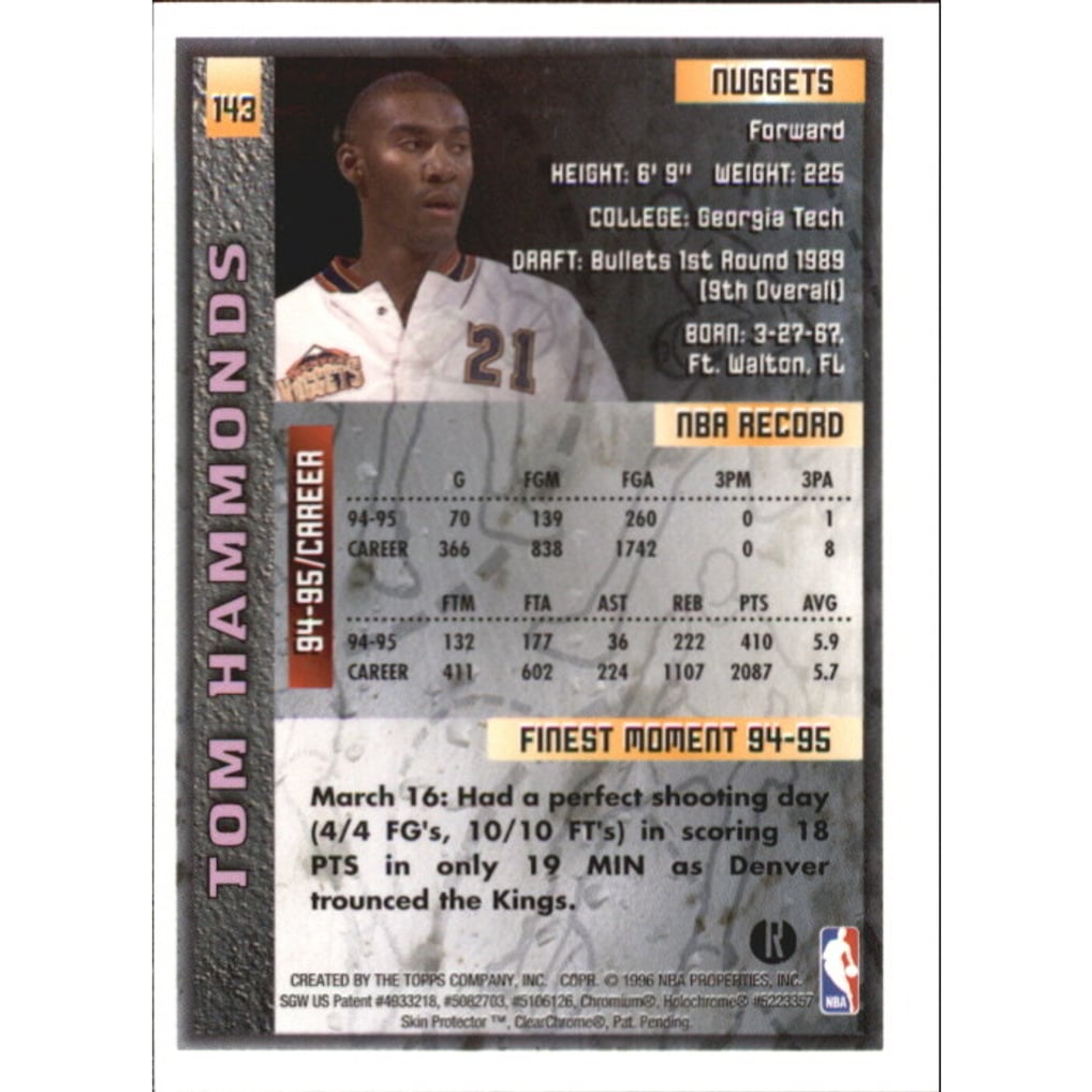 1995-96 Finest Refractors #143 Tom Hammonds