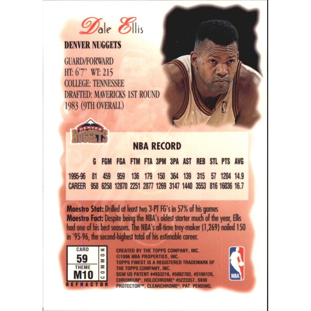 1996-97 Finest Refractors #59 Dale Ellis B