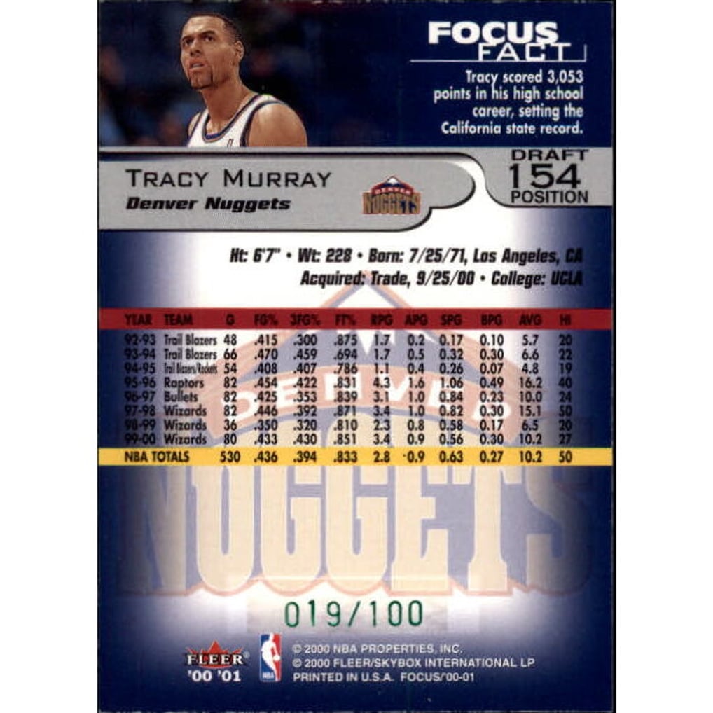 2000-01 Fleer Focus Draft Position #154 Tracy Murray/100