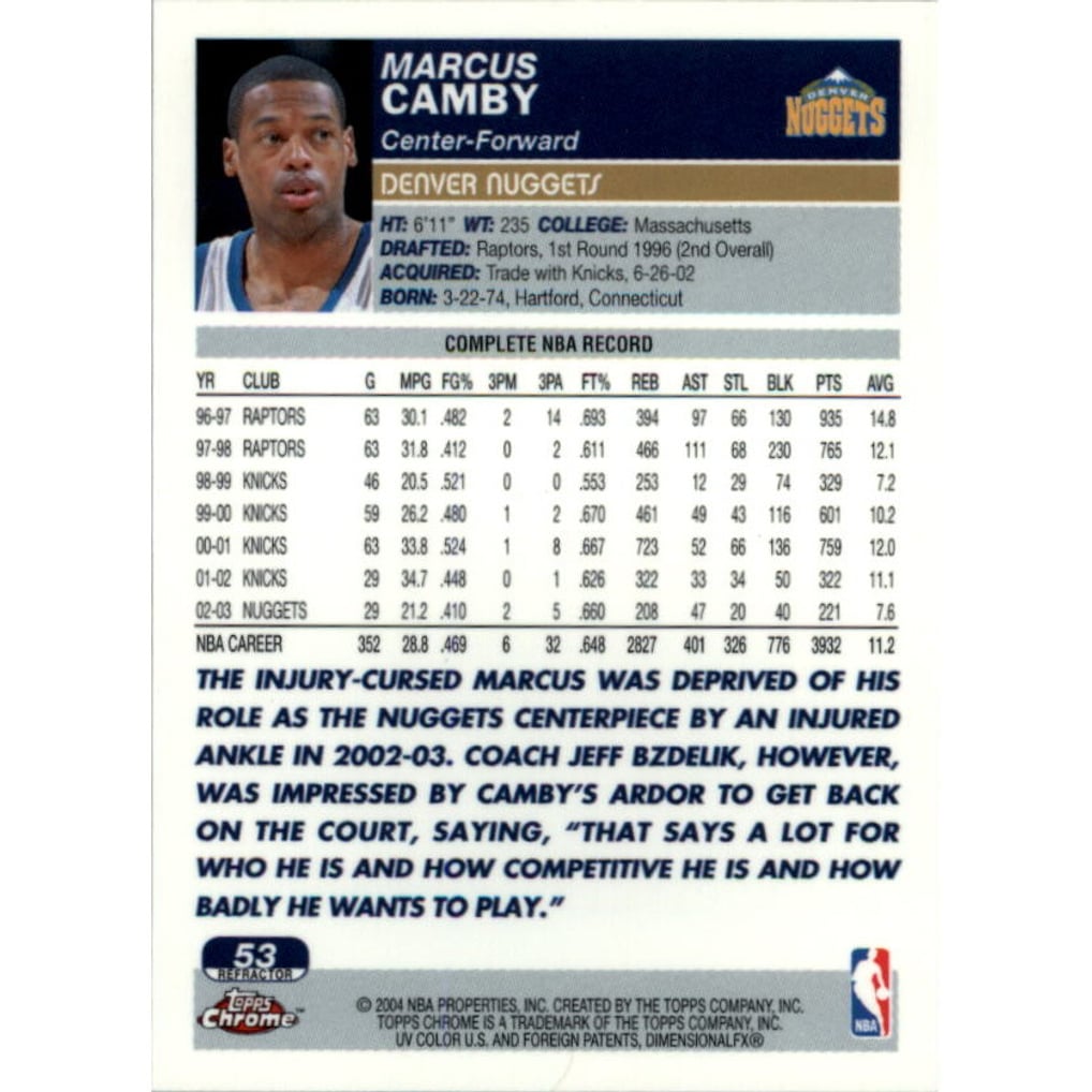 2003-04 Topps Chrome Refractors #53 Marcus Camby