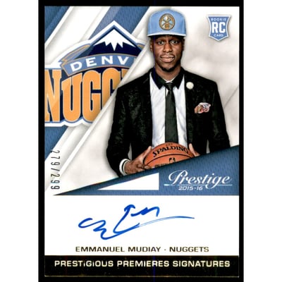 2015-16 Prestige Prestigious Premieres Signatures #4 Emmanuel Mudiay