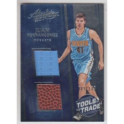 2016-17 Absolute Memorabilia Tools of the Trade Rookie Materials Dual #27 Juan Hernangomez