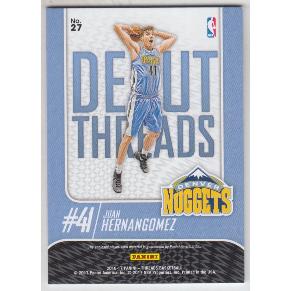 2016-17 Panini Threads Debut Threads #27 Juan Hernangomez