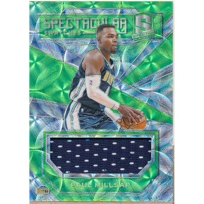 2017-18 Panini Spectra Spectacular Swatches Neon Green #7 Paul Millsap