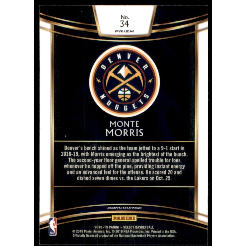 2018-19 Select Prizms Silver #34 Monte Morris