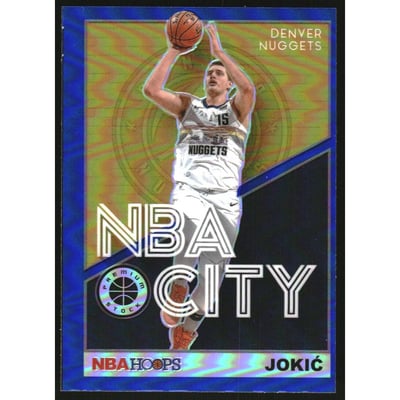 2019-20 Hoops Premium Stock NBA City Blue #18 Nikola Jokic