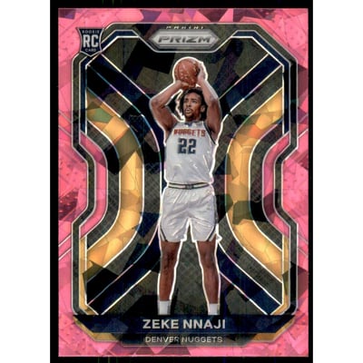 2020-21 Panini Prizm Prizms Pink Ice #266 Zeke Nnaji