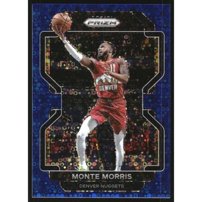 2021-22 Panini Prizm Prizms Fast Break Blue #16 Monte Morris