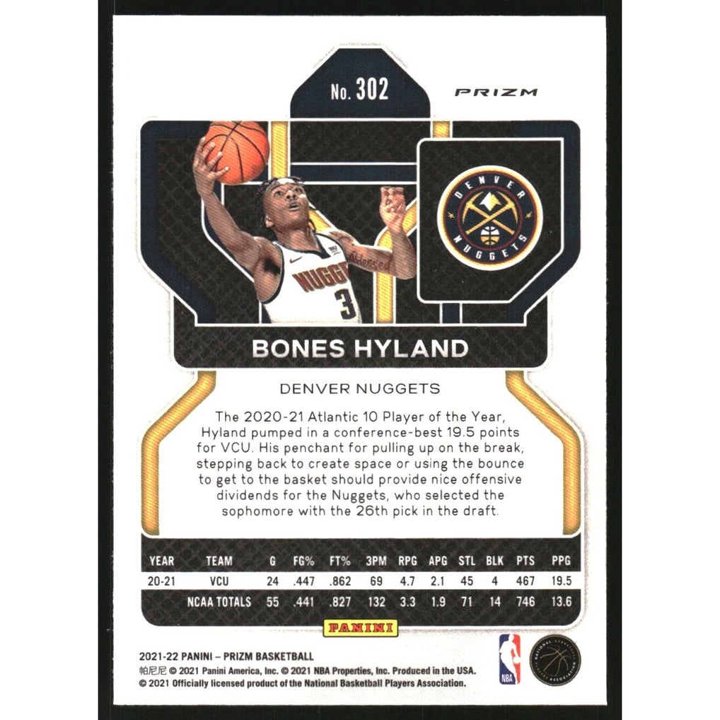 2021-22 Panini Prizm Prizms Ruby Wave #302 Bones Hyland