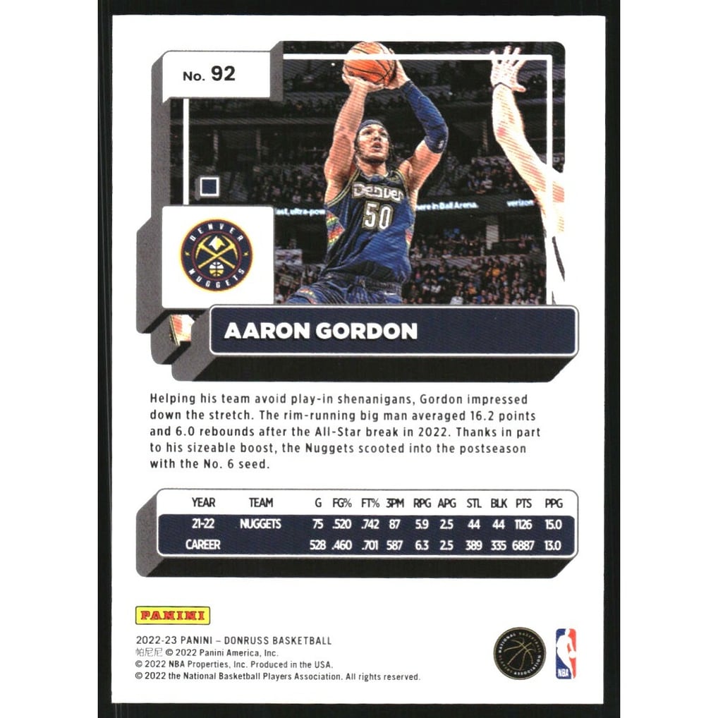 2022-23 Donruss Choice Blue #92 Aaron Gordon