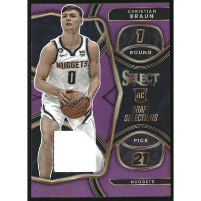 2022-23 Select Draft Selections Memorabilia Purple Prizms #7 Christian Braun