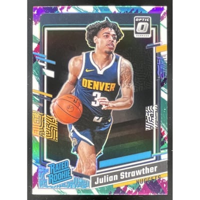 2023-24 Panini Donruss Optic Jazz Prizm #247 Julian Strawther RC Rated Rookie