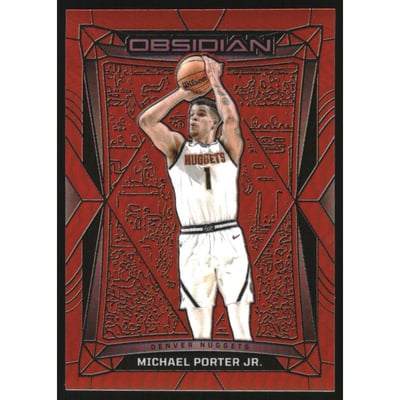 2023-24 Panini Obsidian Electric Etch Orange Flood #97 Michael Porter Jr.