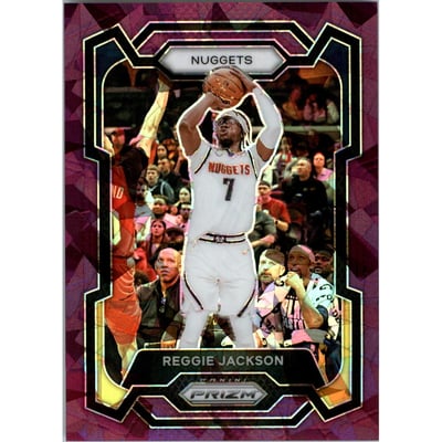 2023-24 Panini Prizm Prizms Purple Ice #235 Reggie Jackson