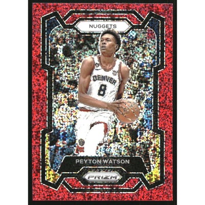 2023-24 Panini Prizm Prizms Red Sparkle #247 Peyton Watson
