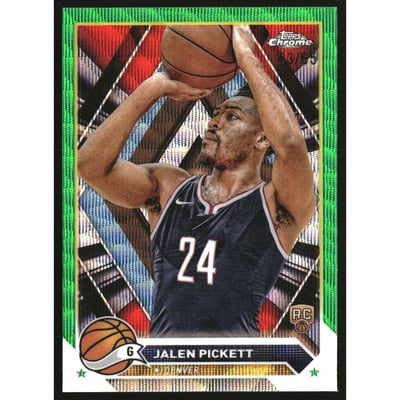 2023-24 Topps Chrome Green Wave Refractors #165 Jalen Pickett