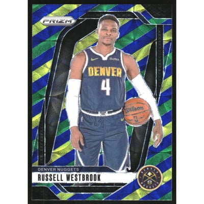 2024-25 Panini Prizm Prizms Choice Blue Yellow and Green #157 Russell Westbrook