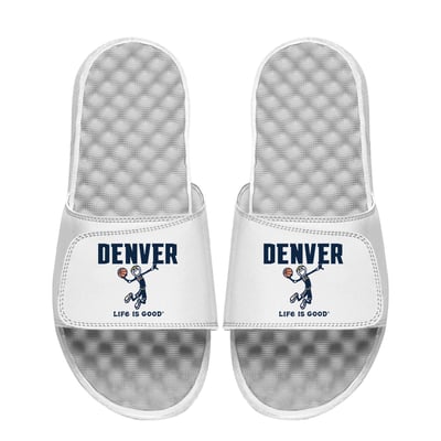  Denver Nuggets ISlide Life is Good Slide Sandals - White