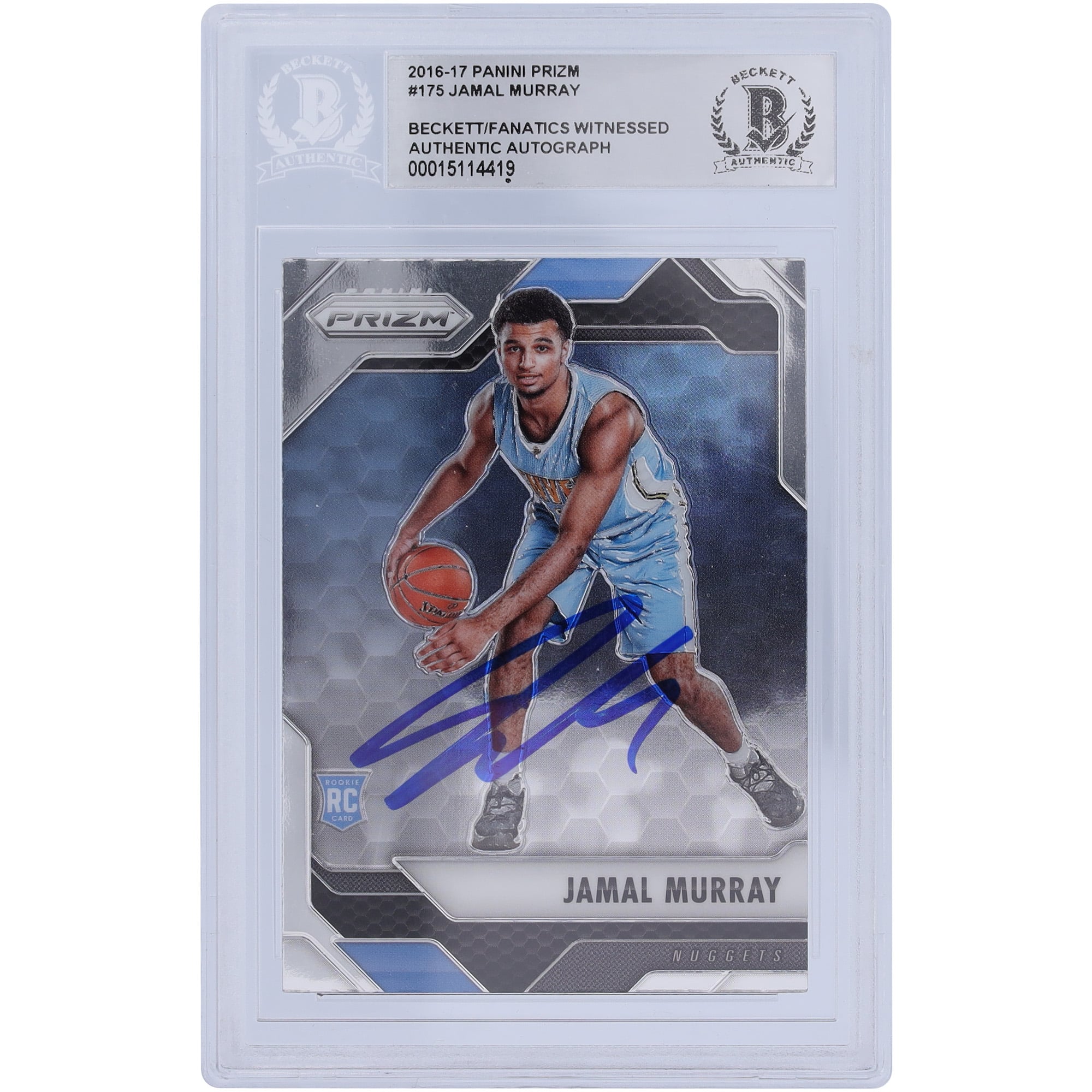 Autographed Denver Nuggets Jamal Murray 2016-17 Panini Prizm #175 