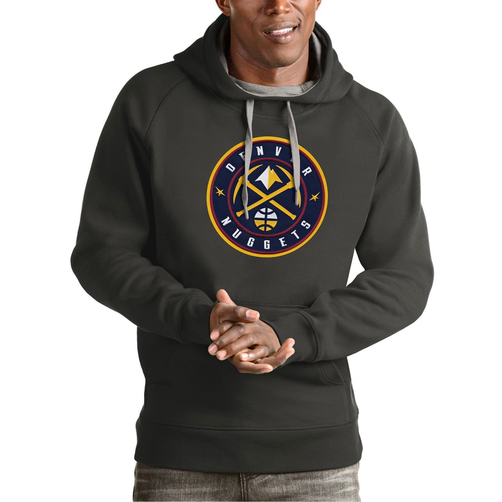 Denver Nuggets Antigua Team Logo Victory Pullover Hoodie - Charcoal